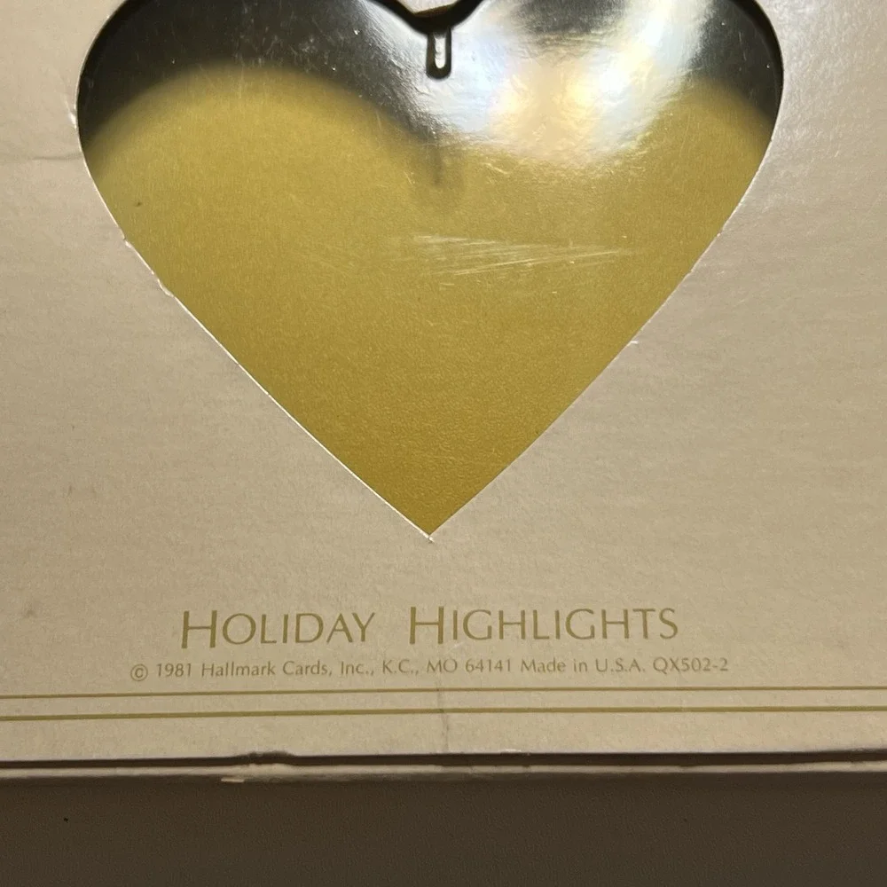1981 Hallmark Holiday‎ Highlights Acrylic Christmas Ornament The Gift of Love